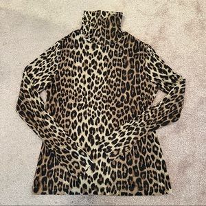 Women’s H&M Animal Print Turtleneck Long Sleeve Shirt - Size M